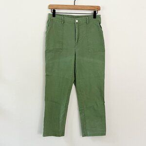GRACE KARIN / Green Work Pants High-Waisted Business Tapered Leg Trousers M